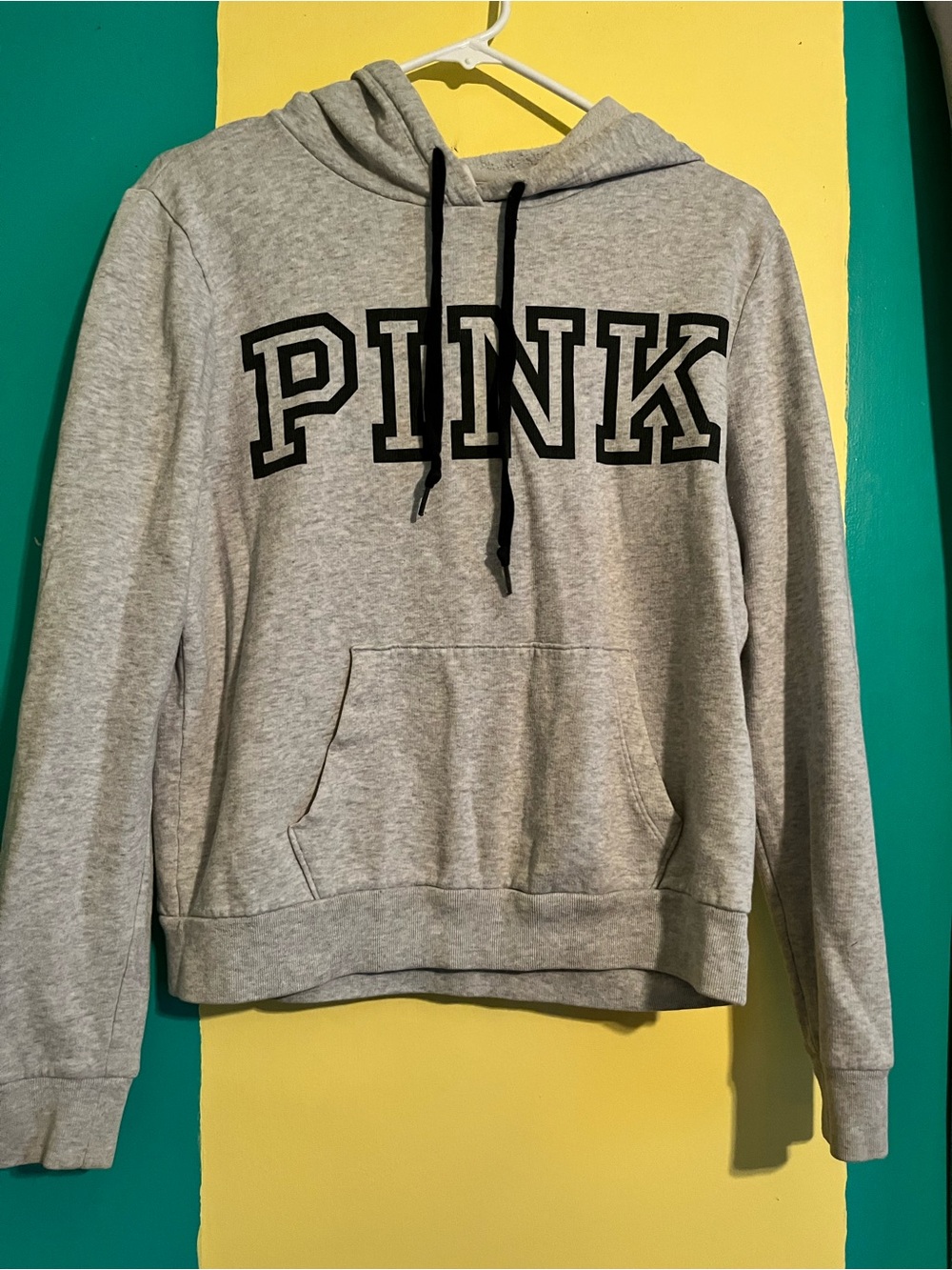 PINK Victoria's Secret Heather Gray Logo Hoodie